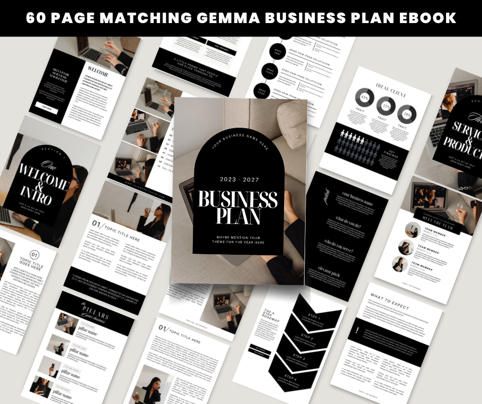 GEMMA Bundle - 120 POSTS & STORIES + BUSINESS PLAN EBOOK + MOCKUPS