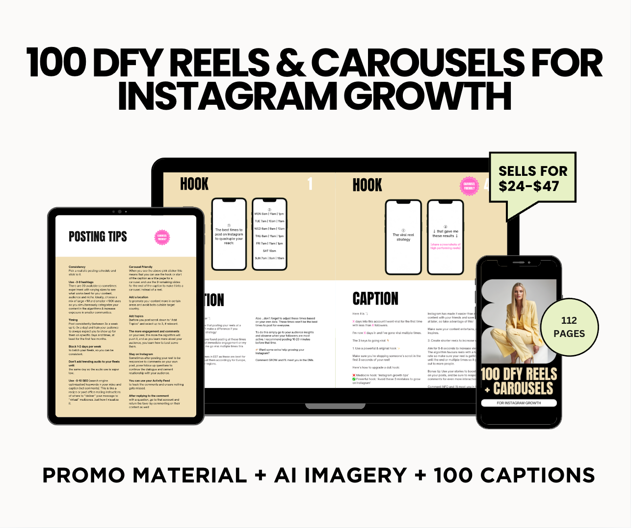 Unlock Explosive Instagram Growth with Our "100 DFY Reels + Carousels for Instagram Growth"