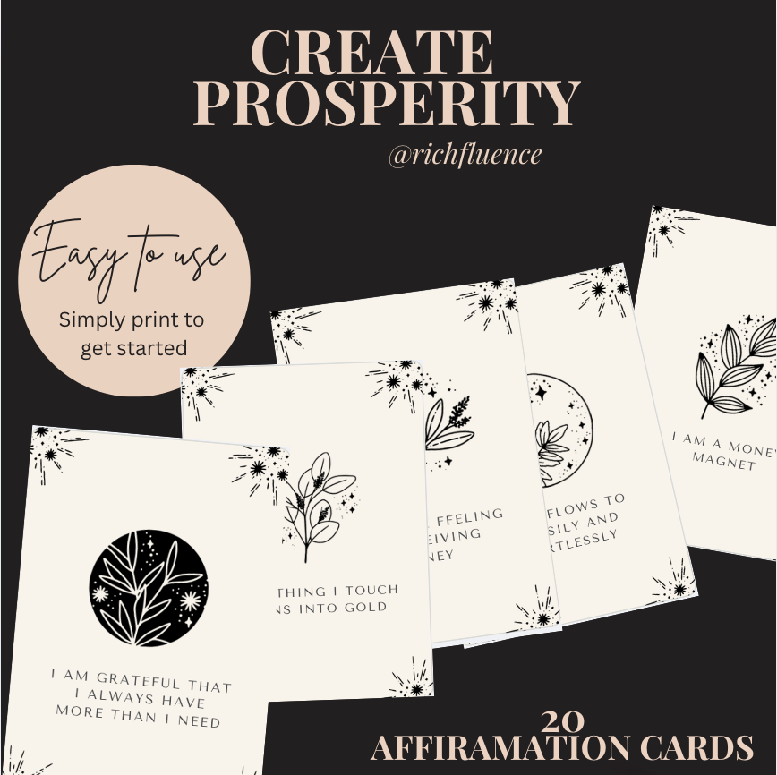 Manifest Wealth & Abundance: Money & Abundance Affirmation Cards